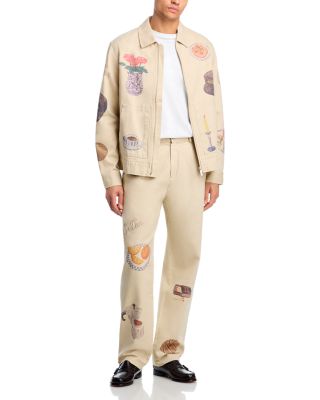 Romeo Pleated Canvas Graphic Pants