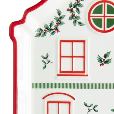 Christmas Tree Christmas Village Red Tidbit Tray
