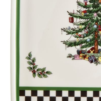 Christmas Tree Black &amp; White Serving Board, 13.5&amp;quot;