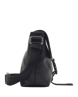 Small Embossed Check Buckled Messenger Bag