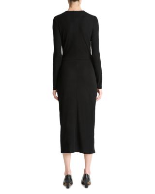 Side Drape Midi Dress