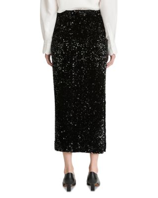 Sequin Velvet Maxi Skirt