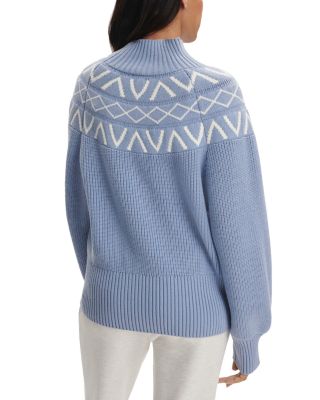 Marcie Fair Isle Yoke Mock Neck Knit Sweater