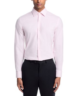 Hank Cotton Stretch Check Dot Slim Fit Dress Shirt