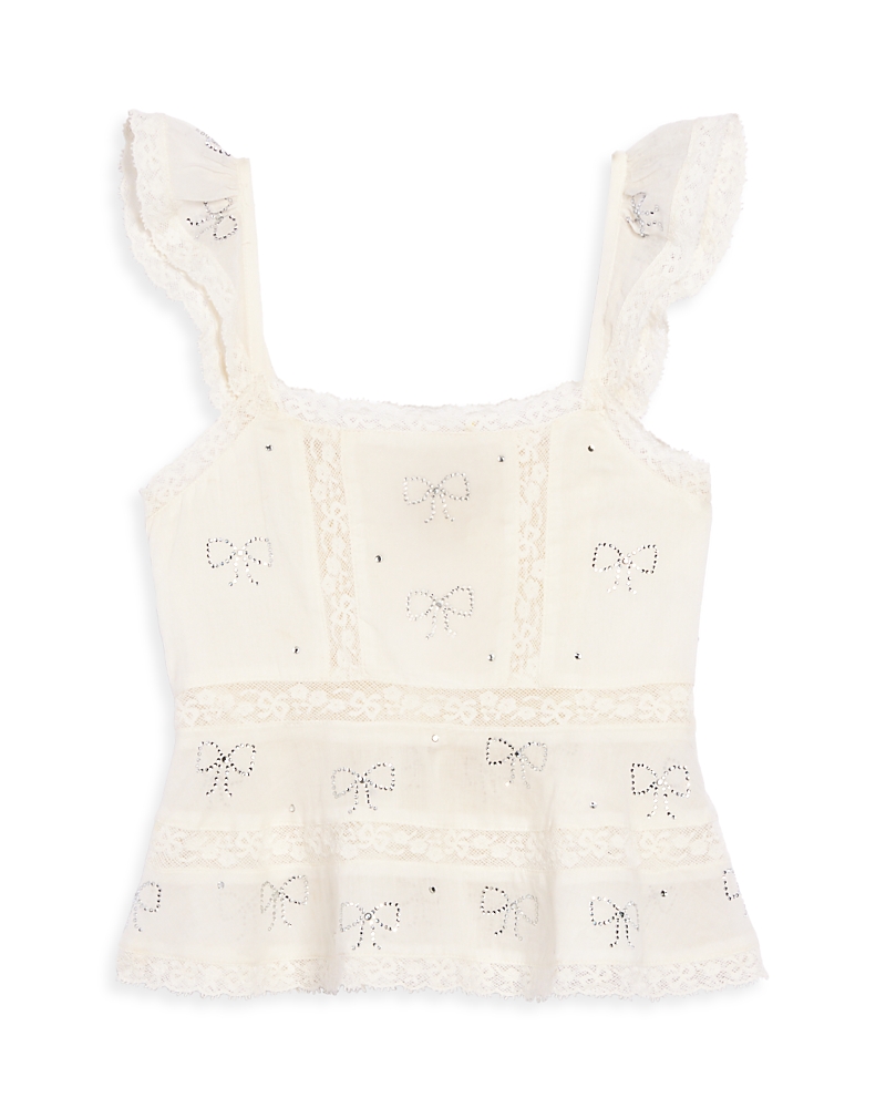 Loveshackfancy Girls' Melsy Top - Little Kid, Big Kid In Neutral