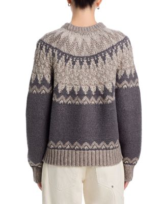 Lela Crewneck Raglan Patterned Pullover Sweater