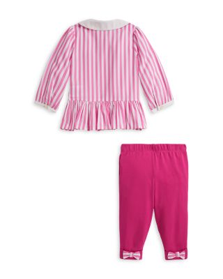 Girls' Striped Poplin Top & Jersey Legging Set - Baby
