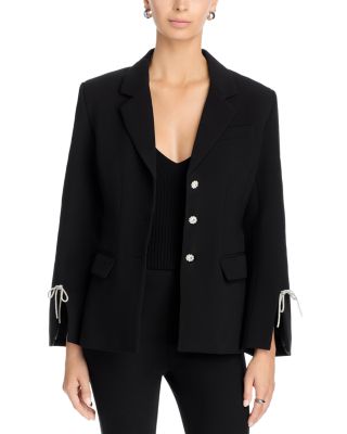 Rhinestone Bow Sleeve Blazer - Exclusive