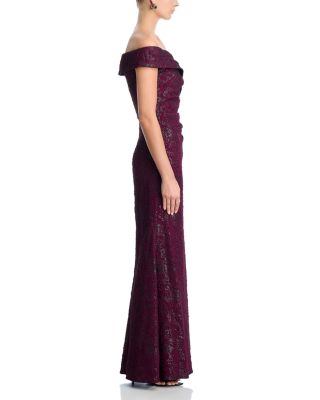 Off-the-Shoulder Jacquard Gown