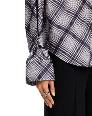 Wesley Lattice Print Crepe Back Satin Shirt