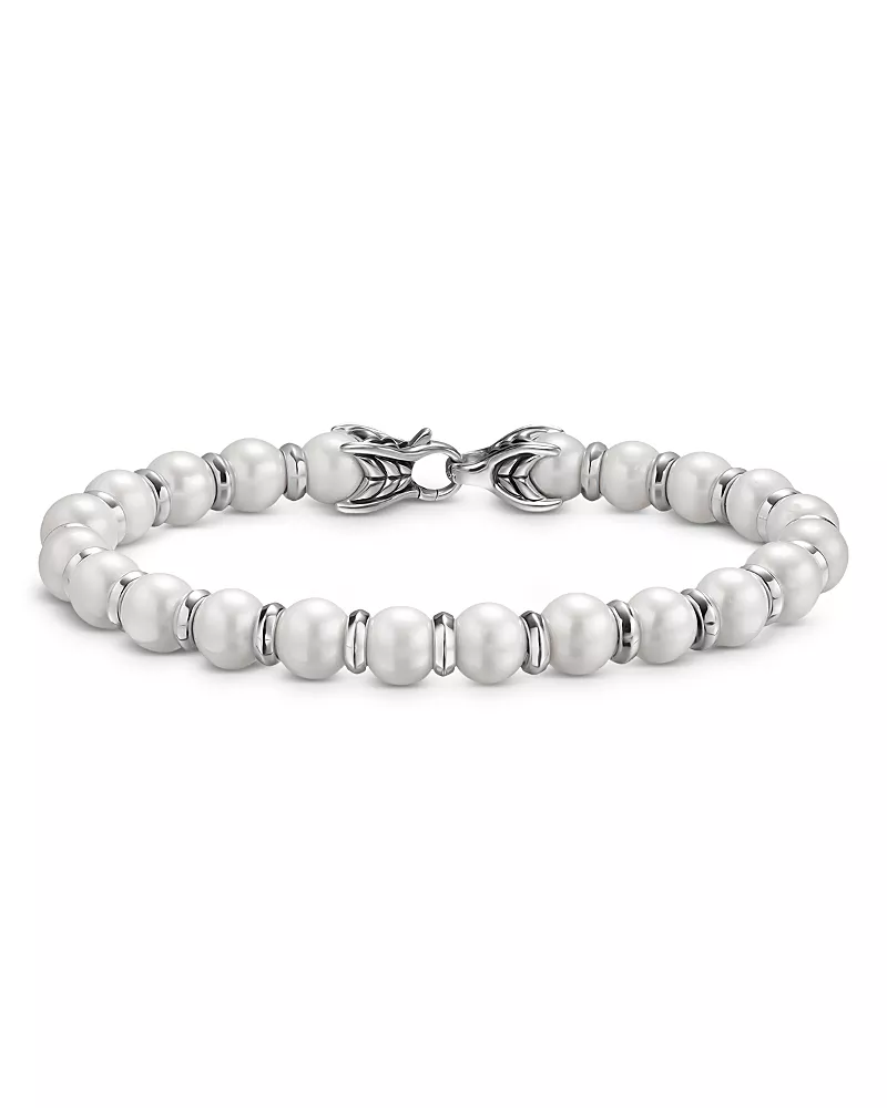 David Yurman Spiritual Beads Bracelet in Sterling Silver with Black Onyx, 8mm