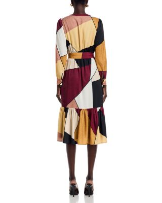 Printed V Neck Dress