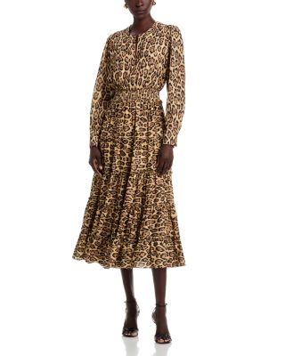 Split-Neck Tiered Dress