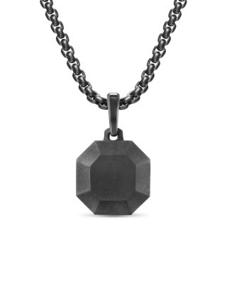 Men's Faceted Amulet in Black Titanium, 16mm