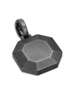 Men's Faceted Amulet in Black Titanium, 16mm