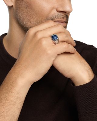 Men's Streamline&reg; Signet Ring in Sterling Silver with Pietersite, 14mm