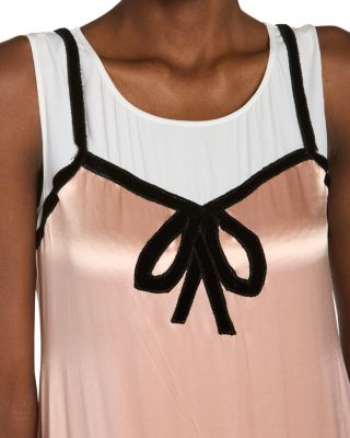 Crepe Envers Satin Multimaterial Trope Oil Midi Dress