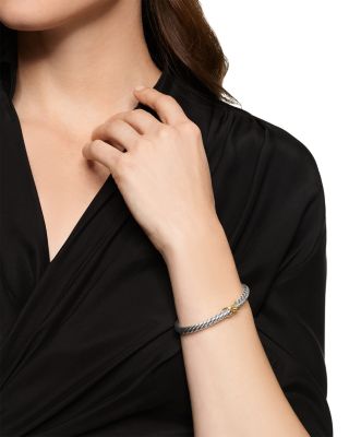 Cable Flex&reg; X Bracelet in Sterling Silver with 14K Yellow Gold, 6mm