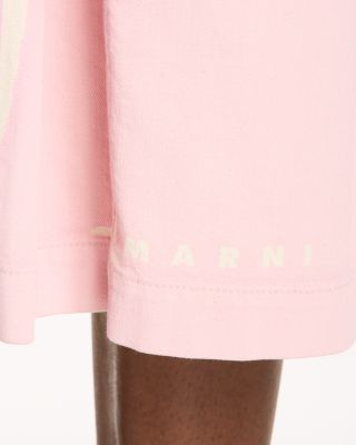 Denim Printed Midi Skirt