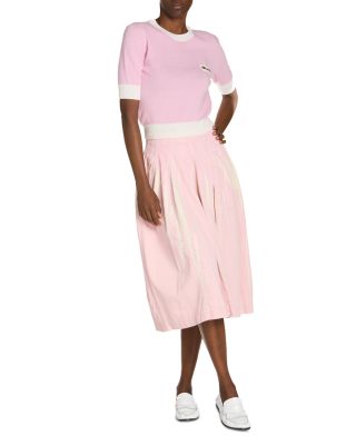 Wool Blend Short Sleeve Crewneck Sweater