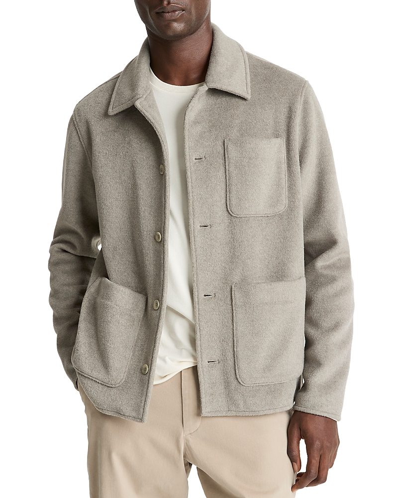 Vince Double Knit Chore Jacket In Gray