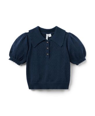 Janie and Jack Unisex Pointelle Polo Sweater - Little Kid, Big Kid