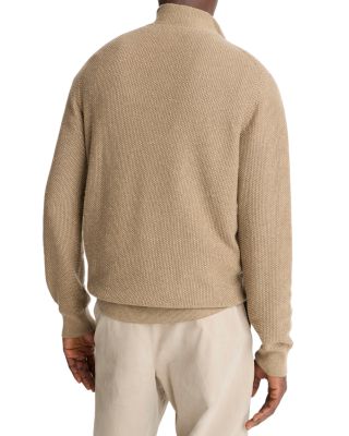 Geo Jacquard Quarter Zip Sweater