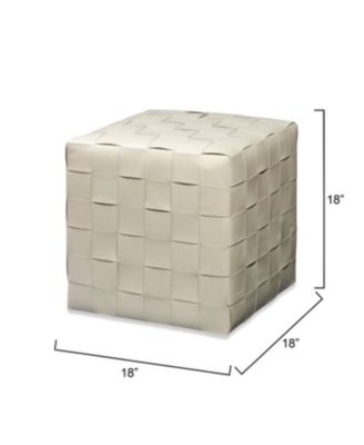  Woven Leather Ottoman