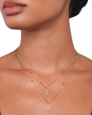 Star of David Pendant Necklace in 14K Yellow Gold 