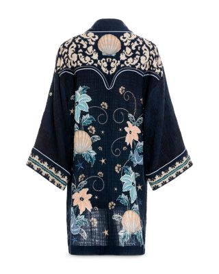 Chrissy Embroidered Shirt Swim Cover-Up