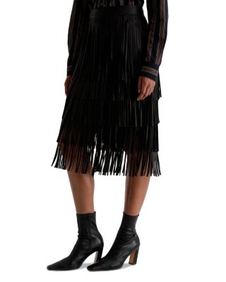 Marissa Leather Fringe Skirt
