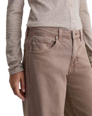 Adria Low Rise Wide Leg Jeans in Sulfur Taupe Gray