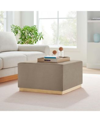 Tilden Large 28" Square Performance Velvet Upholstered Ottoman
