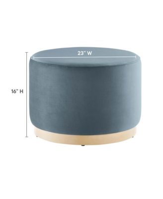Tilden Large 23" Round Performance Velvet Upholstered Ottoman