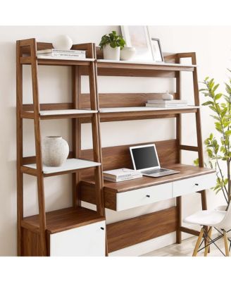 Bixby 2-Piece Wood Office Desk and Bookshelf