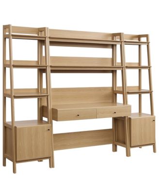 Bixby 3-Piece Wood Office Desk and Bookshelf