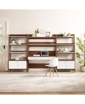 Bixby 3-Piece Wood Office Desk and Bookshelf