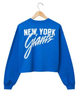  Women&#39;s NFL New York Giants Bling Flea Market Crop Fleece