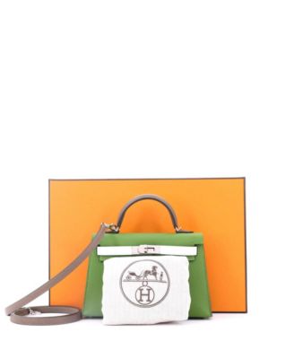 Kelly 20 Handbag Tricolor Epsom with Palladium Hardware