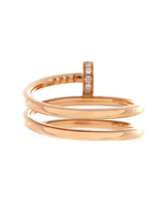  Small Juste un Clou Double Ring 18K Rose Gold and Diamonds