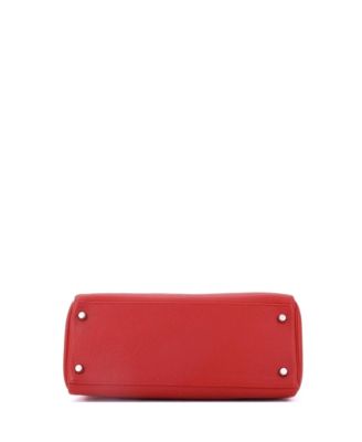 Kelly 28 Handbag Red Togo with Palladium Hardware
