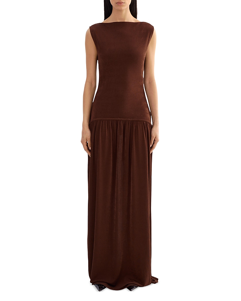 Lamarque Drop Waist Maxi Dress In Brown