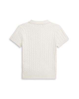 Girls' Mini Cable Cotton Polo Sweater - Big Kid
