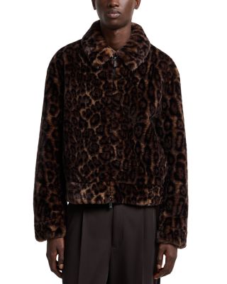 Faux Fur Animal Print Jacket