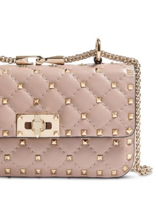 Small Rockstud Embellished Quilted Leather Shoulder Bag