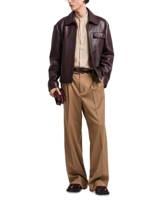 Leather Zip Front Jacket