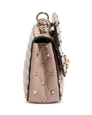 Small Rockstud Embellished Quilted Leather Shoulder Bag