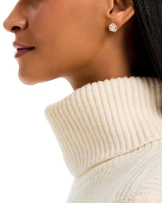 Certified Lab Grown Diamond Tulip Setting Stud Earrings in 18K Yellow Gold, 6.0 tcw