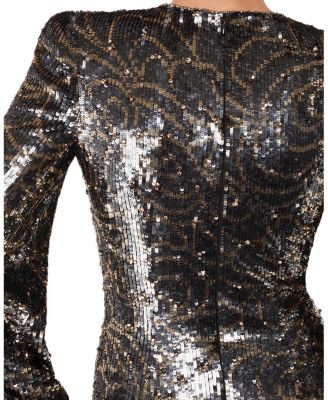 Paradise Sequin-embellished Puff-sleeve Maxi Dress