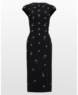 Hydra Embellished Cap-sleeve Midi Dress